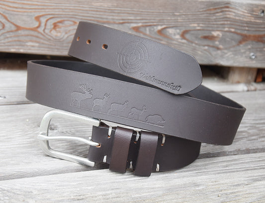 Ledergürtel für Jäger Weidmannsheil