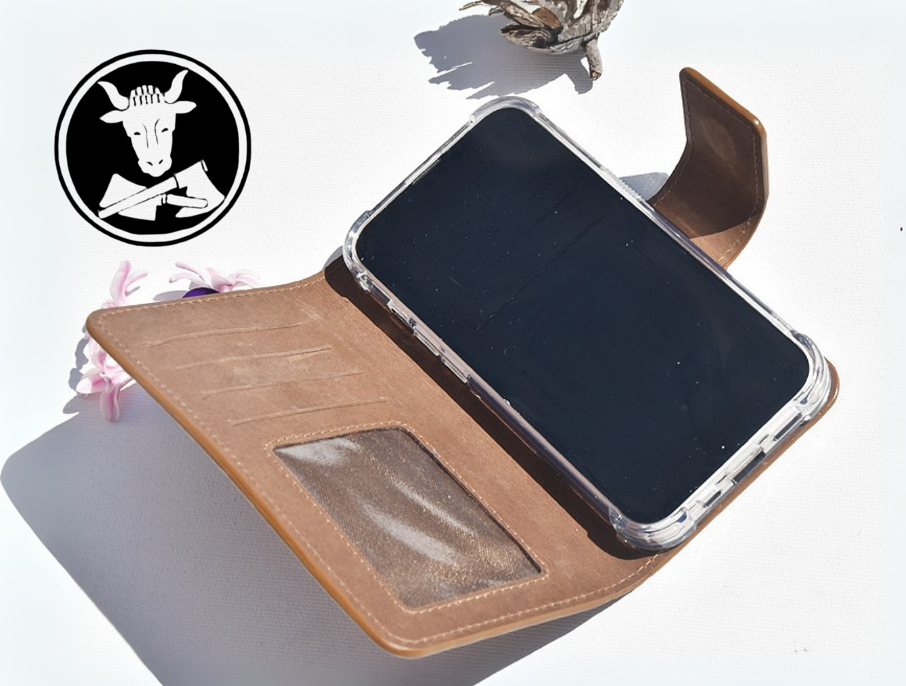 Braune Leder Handyhülle für Samsung Galaxy A21s 2020