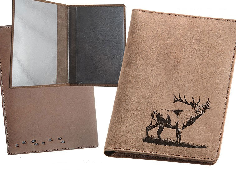 Lederhülle für Jagdschein Hirsch 14