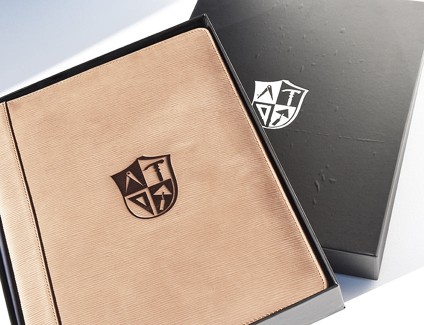 Leder A4 - Schreibmappe / Mappe Baugewerbe