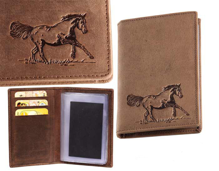 Dokumentenetui trabendes Pferd