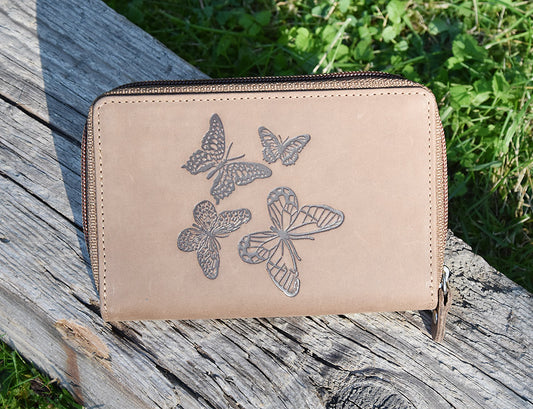 Damengeldbörse 8170 Schmetterlinge BRAUN