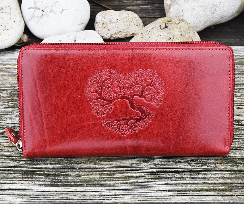 Damengeldbörse 80 "Lebensbaum 02'' ROT