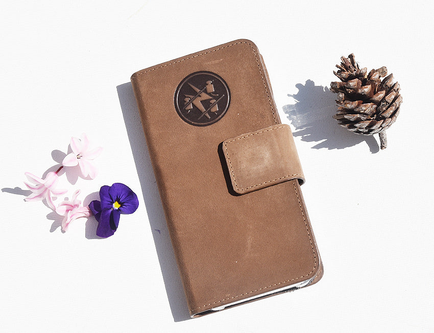 Braune Leder Handyhülle für Xiaomi Redmi Note 10