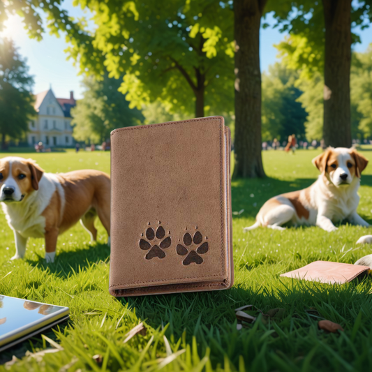 Dokumentenetui mit Hundepfoten