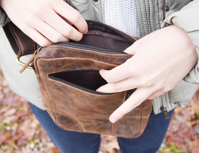Leder Tasche Alessio - Feuerwehr Emblem