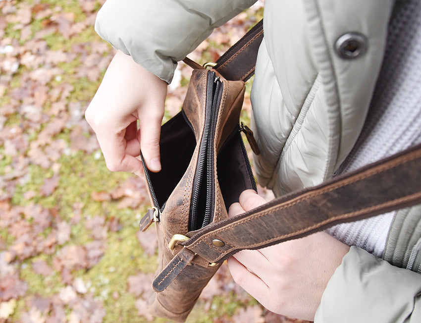 Leder Tasche Alessio - Feuerwehr Emblem