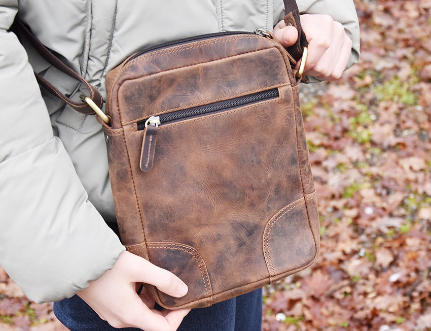 Leder Tasche Alessio - Feuerwehr Emblem