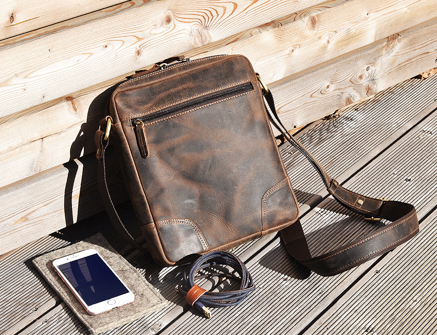 Leder Tasche Enrico - Feuerwehr Emblem