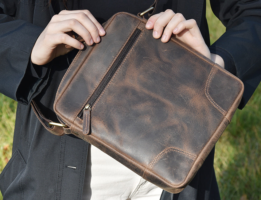 Leder Tasche Enrico - Feuerwehr Emblem