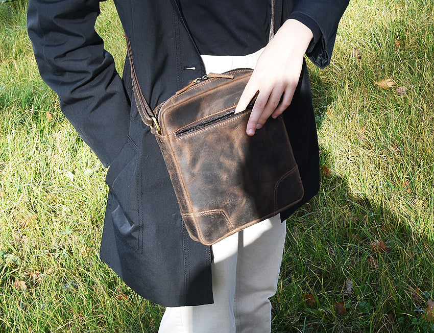 Leder Tasche Enrico - Feuerwehr Emblem