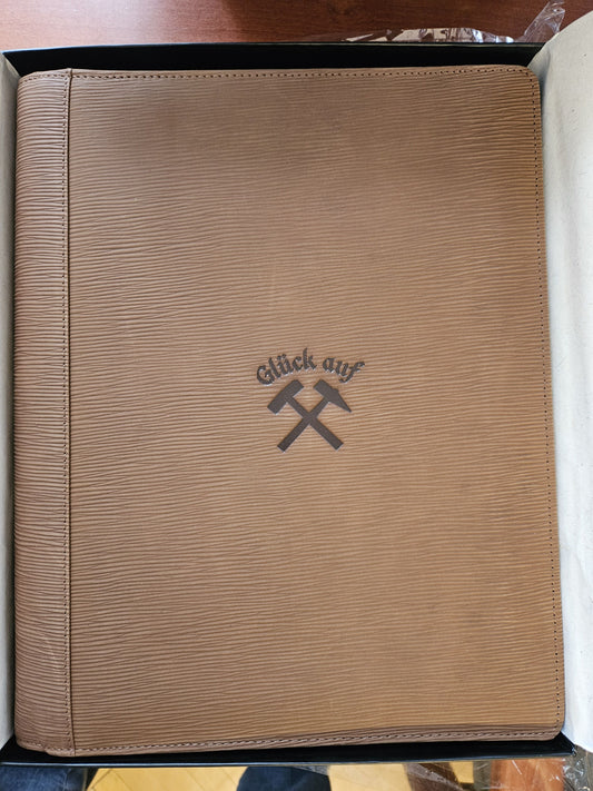 Leder A4 - Schreibmappe / Mappe Bergmann
