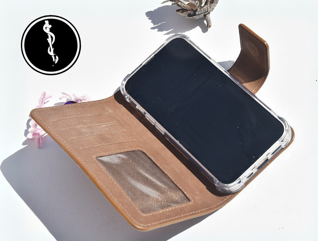 Braune Leder Handyhülle für Xiaomi Redmi 10C