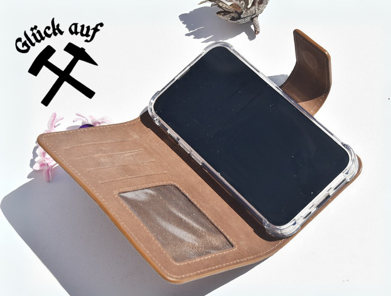 Braune Leder Handyhülle für iPhone 15