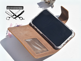 Braune Leder Handyhülle für iPhone 15