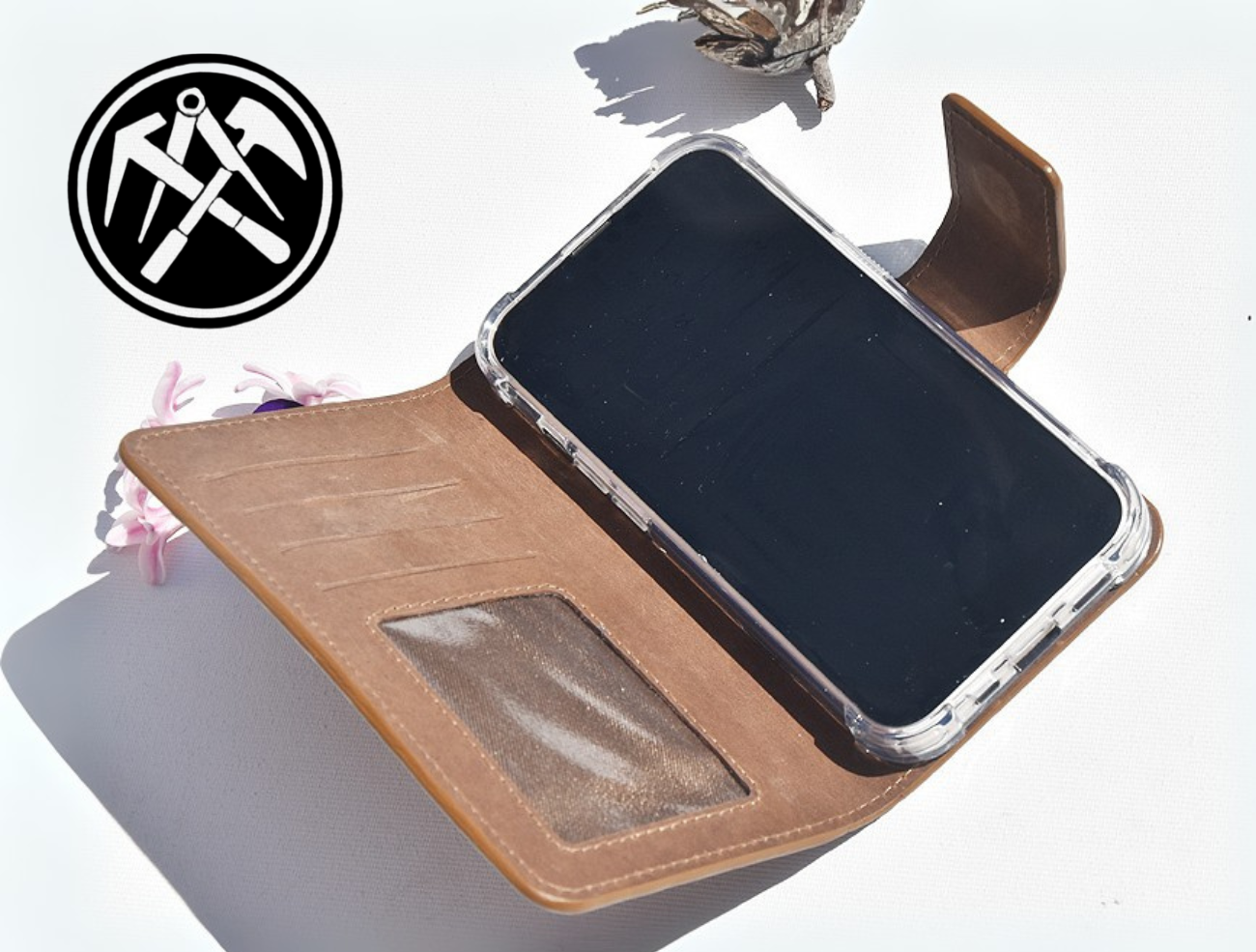 Braune Leder Handyhülle für Samsung Galaxy S24 FE S721B