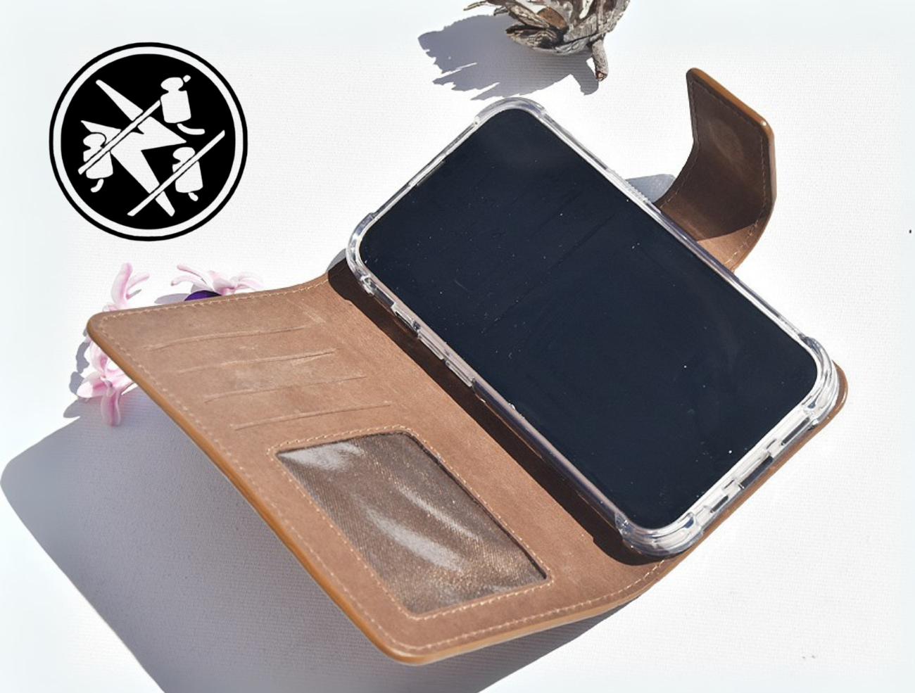 Braune Leder Handyhülle für iPhone 12