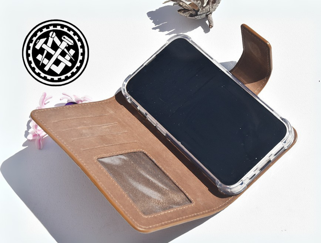 Braune Leder Handyhülle für Samsung Galaxy A21s 2020