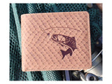 Geldbörse Angler Forelle auf Fischhaut