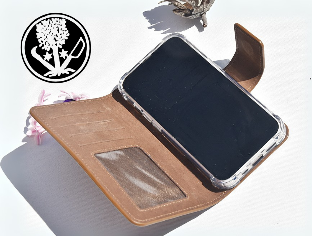 Braune Leder Handyhülle für Samsung Galaxy A14