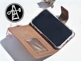 Braune Leder Handyhülle für iPhone 15