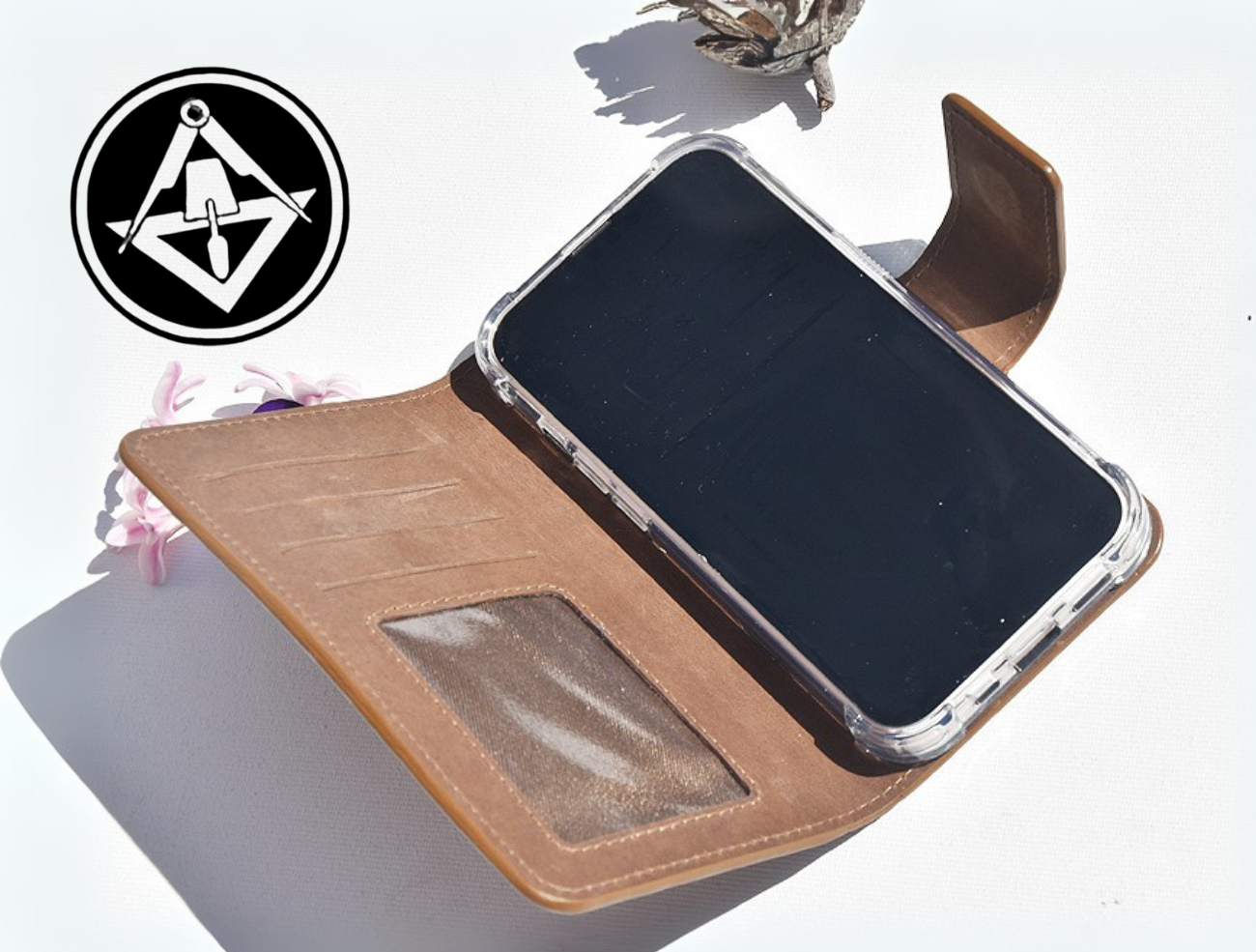 Braune Leder Handyhülle für iPhone 14 Pro