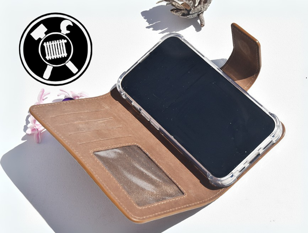Braune Leder Handyhülle für iPhone 13 Pro