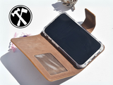 Braune Leder Handyhülle für iPhone 15