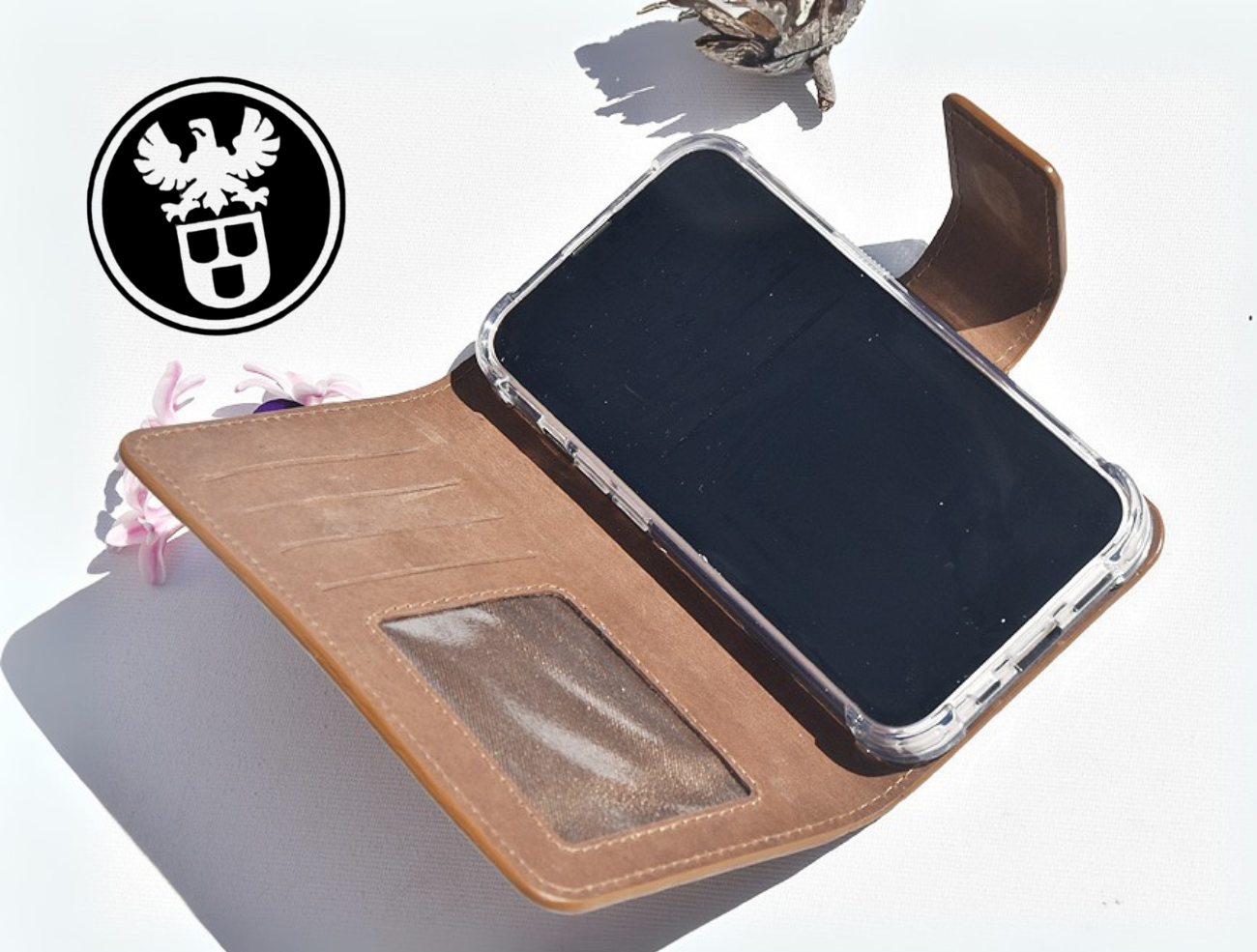 Braune Leder Handyhülle für iPhone 14