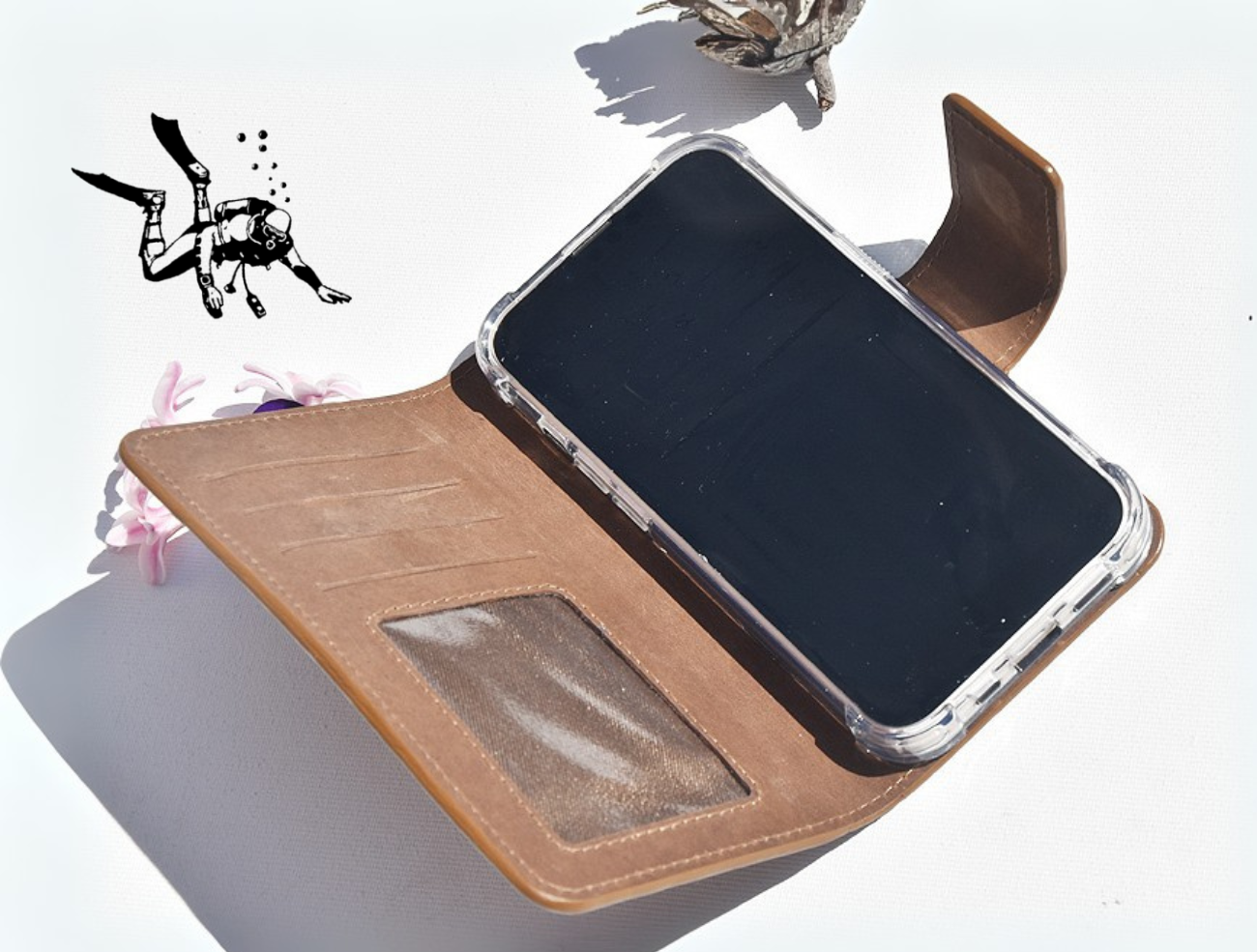Braune Leder Handyhülle für iPhone 12