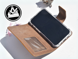 Braune Leder Handyhülle für iPhone 15