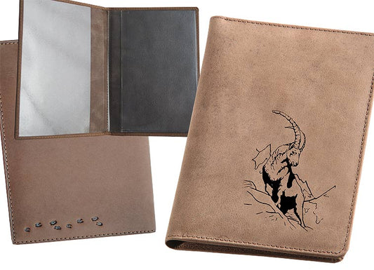 Lederhülle für Jagdschein Steinbock