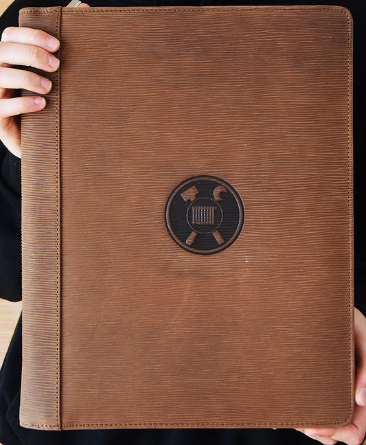 Leder A4 - Schreibmappe / Mappe Heizungsbauer