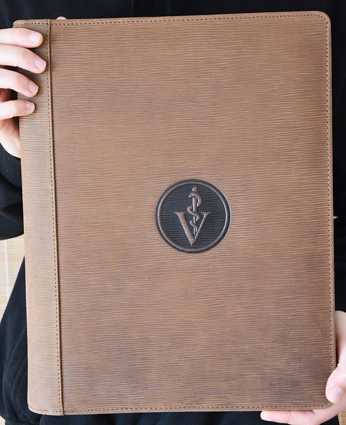 Leder A4 - Schreibmappe / Mappe Tierarzt