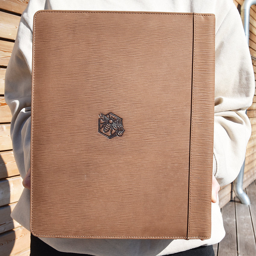 Leder A4 - Schreibmappe / Mappe Imker