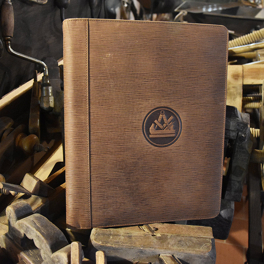 Leder A4 - Schreibmappe / Mappe Tischler