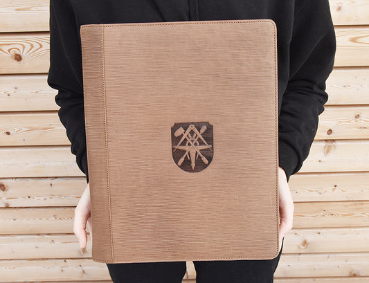 Leder A4 - Schreibmappe / Mappe Klempner
