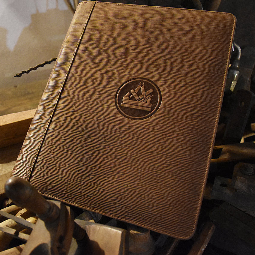 Leder A4 - Schreibmappe / Mappe Tischler