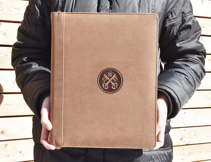 Leder A4 - Schreibmappe / Mappe Schlosser