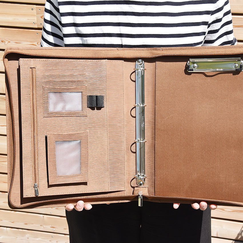 Leder A4 - Schreibmappe / Mappe Strassenbauer