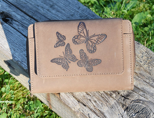 Damengeldbörse 8170 Schmetterlinge BRAUN