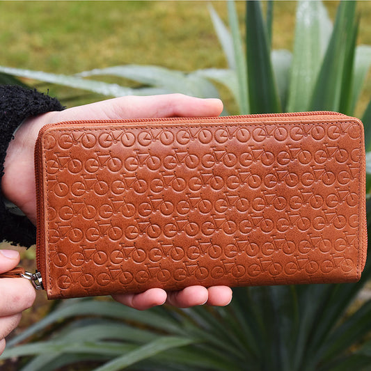 Damengeldbörse "Auf dem Rad" braun