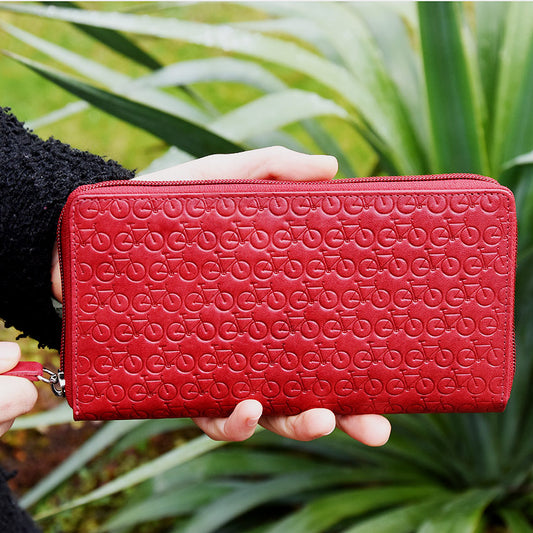 Damengeldbörse "Auf dem Rad" rot